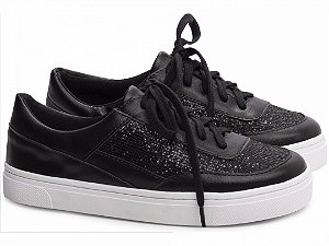 Tênis Feminino TORRICELLA Napa Preto Glitter Preto