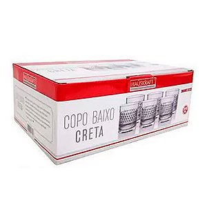 Jogo de Copos ETILUX de Vidro Baixo Creta com 06 Peças 315 ml