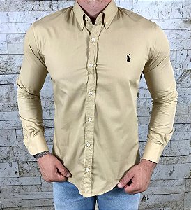 Camisa Masculina PRL Manga Longa Caqui