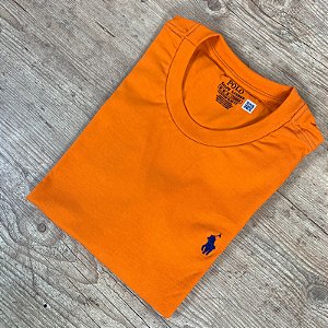 Camiseta Masculina PRL Laranja Logo Azul