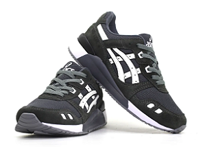 Tênis Masculino ASICS Gel Lyte III Azul Marinho detalhes Branco
