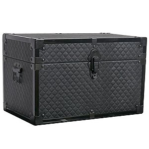Baú em MDF ENTRECASA Retangular Revestido em Matelasse com 42x25 cm Preto