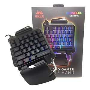 Games - Teclado Gamer KNUP Single Hand Led Antighosting Kp-tm006