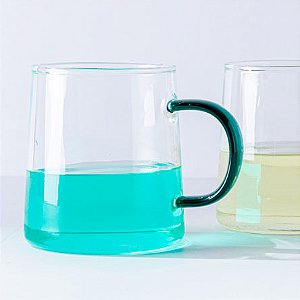Conjunto de Caneca ROJEMAC de Vidro com Alça Fun Verde 320 ml