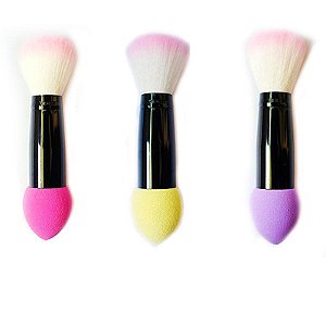 Pincel de Rosto Pó Blush Multifuncional Ponta Dupla Maquiagem Profissional