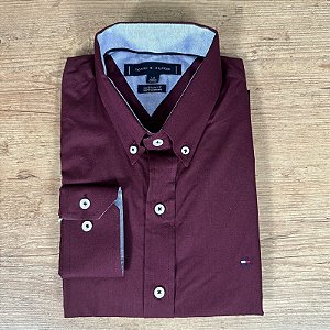 Camisa Masculina TH Manga Longa Vinho