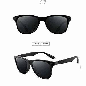 Óculos de Sol Unissex Design Clássico Polarizado Moldura Quadrada UV400