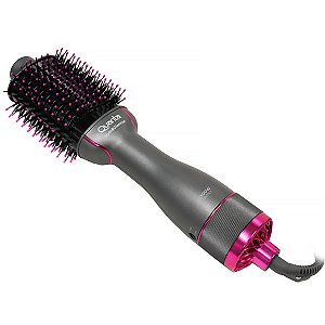 Escova Elétrica QUANTA Style&Glamour 02 em 01 com 1.300 Watts Bivolt Cinza com Rosa