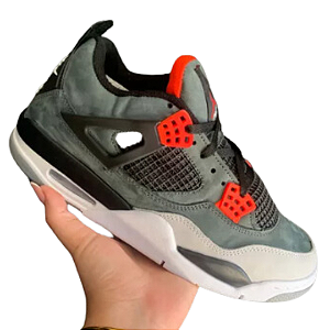 Tênis Masculino NIKE Air Jordan 4 Retrô SE Craft Chumbo com Vermelho