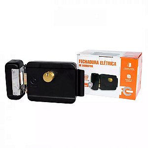 Fechadura Elétrica FC FONTES 12V Chave Preto