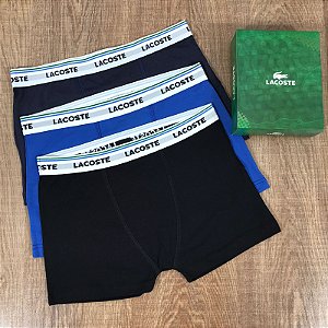 Kit Cueca Boxer LCT com 03 Unidades Preta e Azul