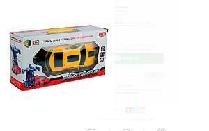 Brinquedo Carrinho de Controle Remoto 02 em 01 Transforma em Robô Carro