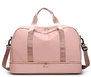 Bolsa Sacola Feminina de Viagem Mala Grande com Alça Dupla Rosa