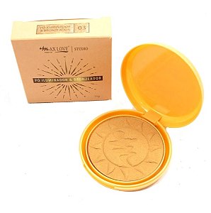 Pó Compacto Iluminador e Bronzeador MAX LOVE Cor 03