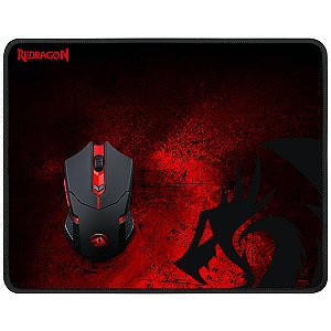 GAMES - Kit Mouse Gaming sem Fio REDRAGON M601WL-BA + Mousepad de 330 x 260 x 3 mm