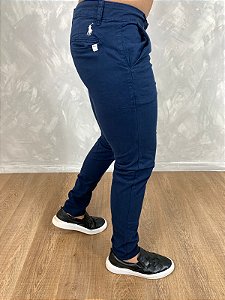 Calça Masculina Sarja PRL Sport Fino Azul Marinho