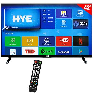 Smart TV LED 42 Polegadas HYE Full HD Android Wi-Fi con Conversor Digital