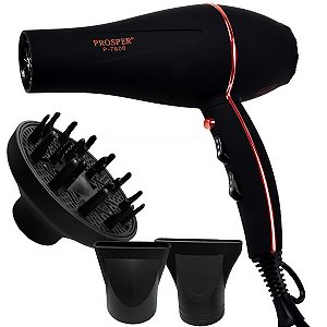 Secador de Cabelo PROSPER P-7600 7.000 Watts 220 - 240 V ~ 50 / 60 Hz Preto com Rosa