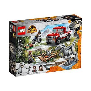 Brinquedo Toy de construção LEGO Jurassic World Dominion Blue & Beta Velociraptor Capture com 181 Peças