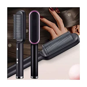 Escova Alisadora Bivolt 05 em 01 Alisa Hidrata Modela Alinha e Anti-Frizz