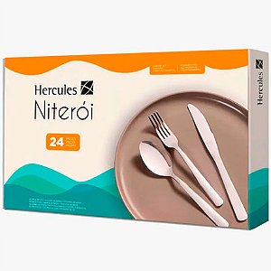 Faqueiro NITERÓI em Inox Hercules com 24 Peças