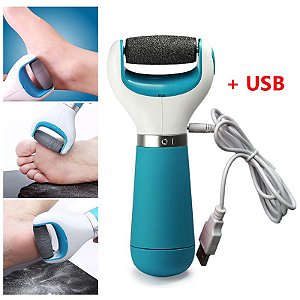 Esfoliante Elétrico USB Pedicure Removedor de Pele Azul e Rosa