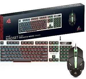 GAMES - Kit Teclado e Mouse KNUP Gamer com Fio Led RGB Retro Iluminação
