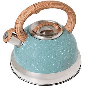 Chaleira de Inox BRINOX COZA  Roma com Apito Indução com  2,7 Litros Verde