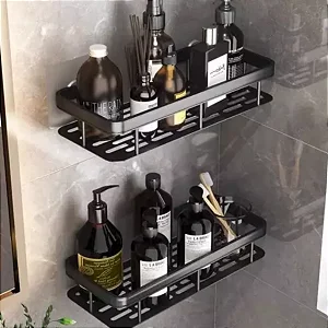 Suporte de Shampoo Prateleiras Banheiro sem Furo Premium Retangular