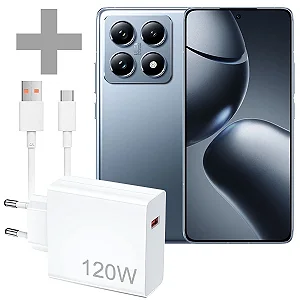 Smartphone XIAOMI 14T Pro NFC Dual SIM de 512GB 12GB RAM de 6.67" Leica 50+50+12MP 32MP + Carregador Azul Titânio