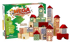Brinquedo Blocos de Montar MEGA CONSTRUÇÕES com 120 Peças