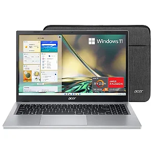 Notebook ACER Aspire 3 15 A315-24P-R2AG AMD Ryzen 5 7520U Tela FHD 15.6" / 8GB de Ram / 512GB SSD Prata