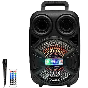 Caixa de Som COBY CY3360-863D 8" 2.000 Watts P.M.P.O com Bluetooth USB Preto