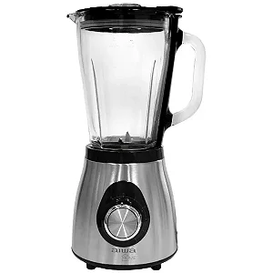 Liquidificador AIWA 500 Watts 1.5 Litros com 05 Velocidades + Pulsar 220 - 240 V ~ 50 60 Hz Prata com Preto