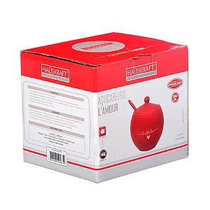 Açucareiro de Porcelana ETILUX Lamour 350 ml Vermelho