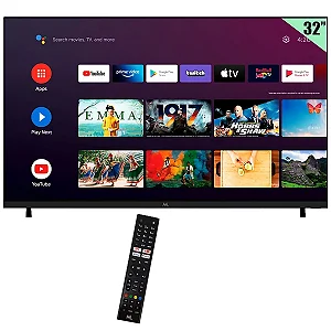 Smart TV LED 32 Polegadas MTEK HD Android TV Wi-Fi com Conversor Digital