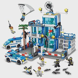 Brinquedo Delegacia de Polícia Militar da Cidade Compatível com Lego