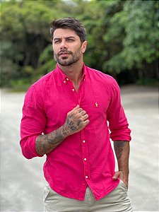 Camisa Linho R.L Pink