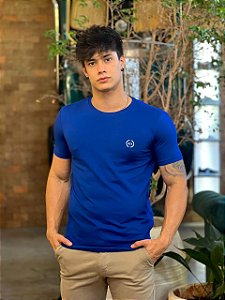 Camiseta Slim Fit AX Azul Bic Basic