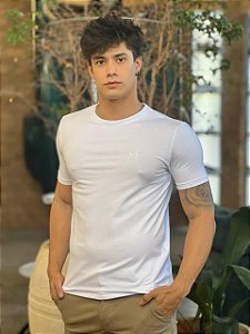 Camiseta Slim Fit AX Branco Basic