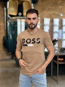 Camiseta Hugo Boss Caqui Estampado