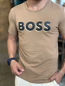 Camiseta Hugo Boss Caqui Estampado