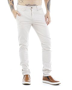 Calça Sarja RL Chino Stretch Slim Fit Cinza Claro