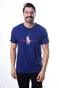 Camiseta RL Custom Fit Algodão Azul Marinho