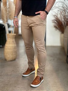 Calça Sarja RL Chino Stretch Slim Fit Cinza