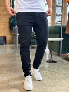 Calça LC Sarja Slim Fit Preto