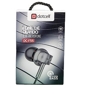 FONE DE OUVIDO DOTCELL DC-F55 CINZA