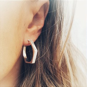 Brinco Argola Hexagonal