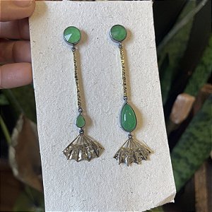 Brinco Leque jade