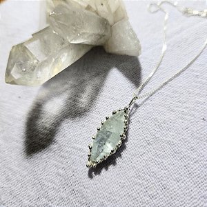 Pingente Navete Água-marinha